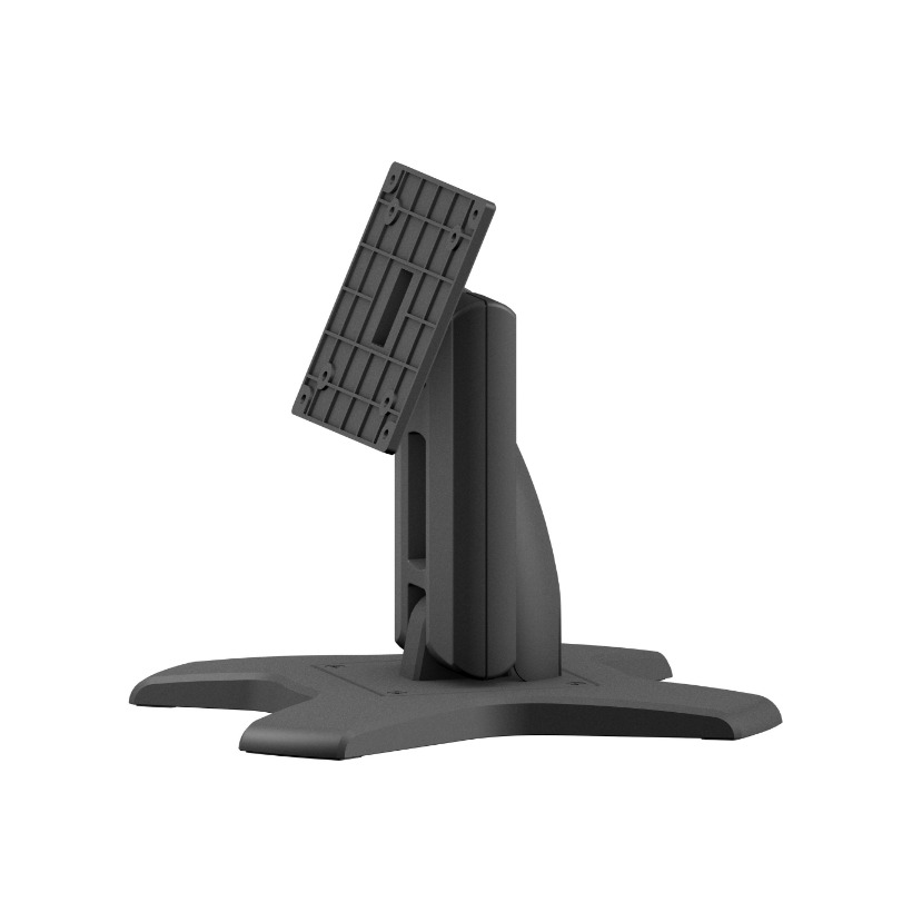 ARES-2423X is a desk stand compatib with 75x75 mm and 100x100 mm VESA patterns. It can tilt -2° (down) ~ +180° (up) and screens up to 17".